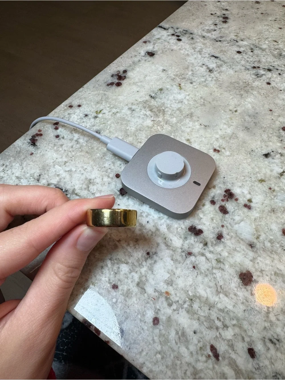 Gold Tone Wide Band OURA Ring - fitness accessory